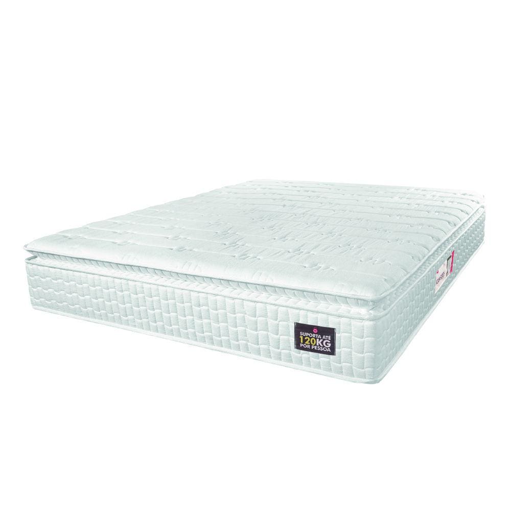 Colchão Casal Espuma D33 Vangogh Pillow Top 138x188x29cm Branco Hellen - Suporta até 120kg por Pessoa