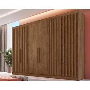 Guarda Roupa 6 Portas E 6 Gavetas C- 4 Ripadas Potente Braúna - Europa