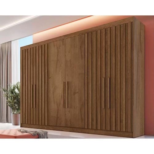 imagem-Guarda Roupa 6 Portas E 6 Gavetas C- 4 Ripadas Potente Braúna - Europa - Blush