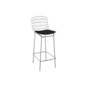Banqueta Sala De Jantar Trama Pb22cr 1 Un Vinil Preto-cromado - Pozza