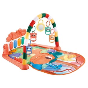 Tapete Infantil De Atividades Com Piano Dinossauro Vermelho Color Baby