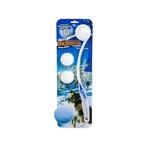 Lançador Chuckit Snowball Fetch Pack 3 Bolas Arremessador Interativo Médio Para Cães