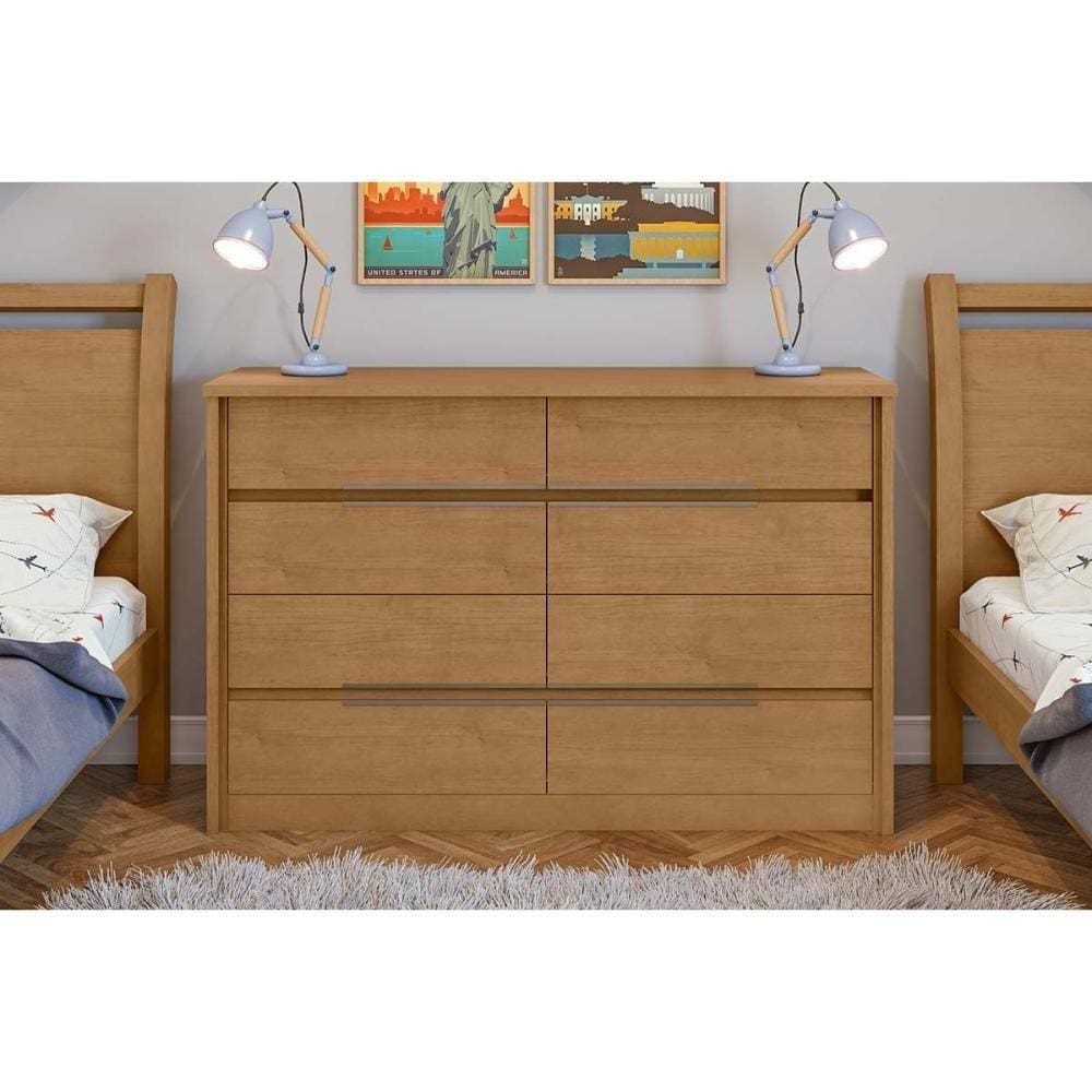Cômoda Solteiro Urban 8 Gavetas Rovere - Lopas