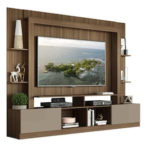Estante para TV até 65" Multimóveis Oslo FG3395 Madeirada/Lacca Fumê