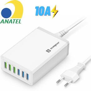 Carregador Tomada Hub 6x Usb 10a Compátivel com Todos os Modelos
