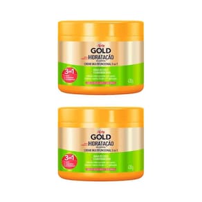 Creme De Tratamento Niely Gold 430G Agua Coco - Kit Com 2Un