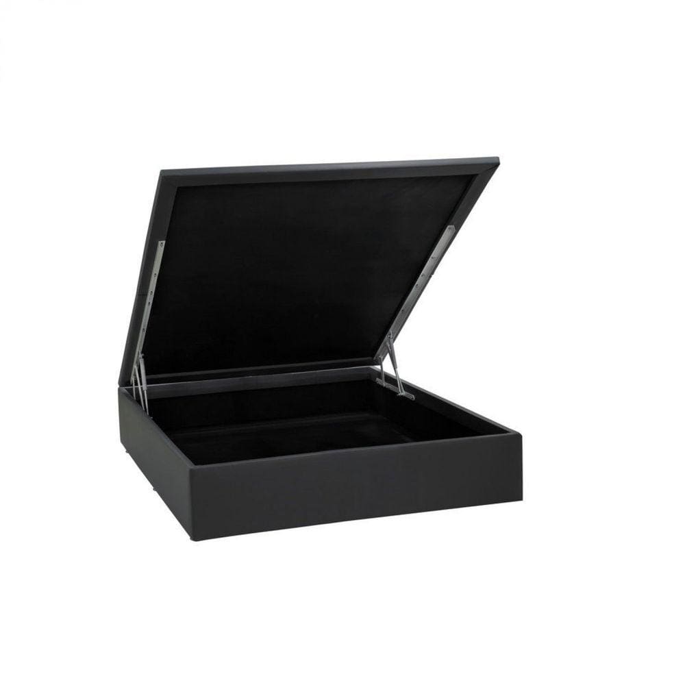 Base Baú Physical Sintético Casal 138x188x39cm Ortobom Preto