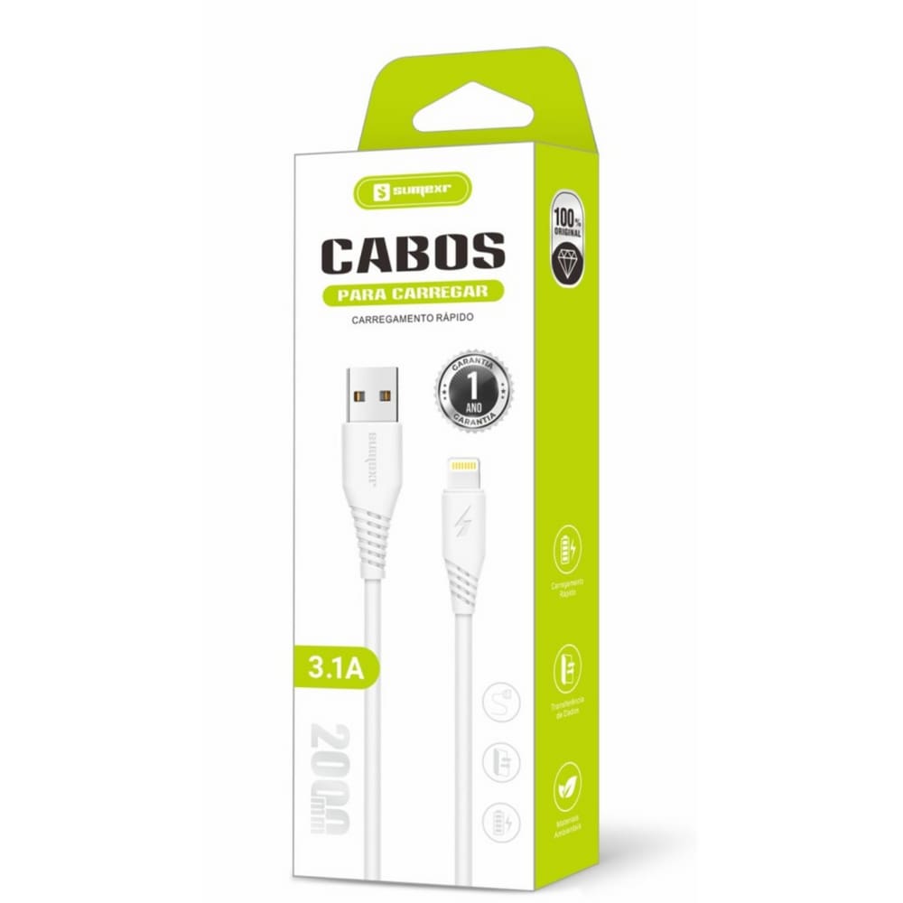 Cabo Carregamento Rápido Tipo LIGHTNING 3.1A IOS SS-A6i6