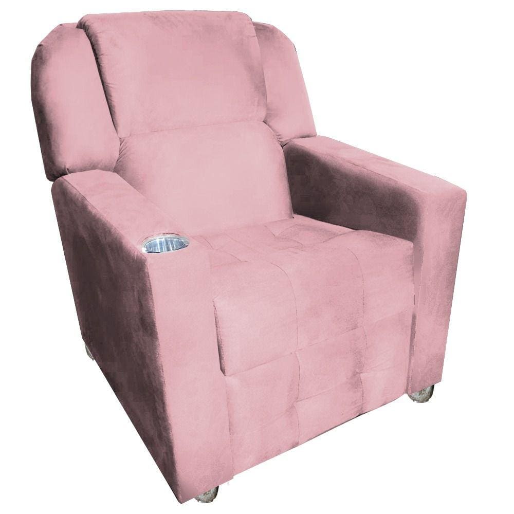 Poltrona do Papai Reclinável 3 Posições Texas C/ Porta Copo Rosa