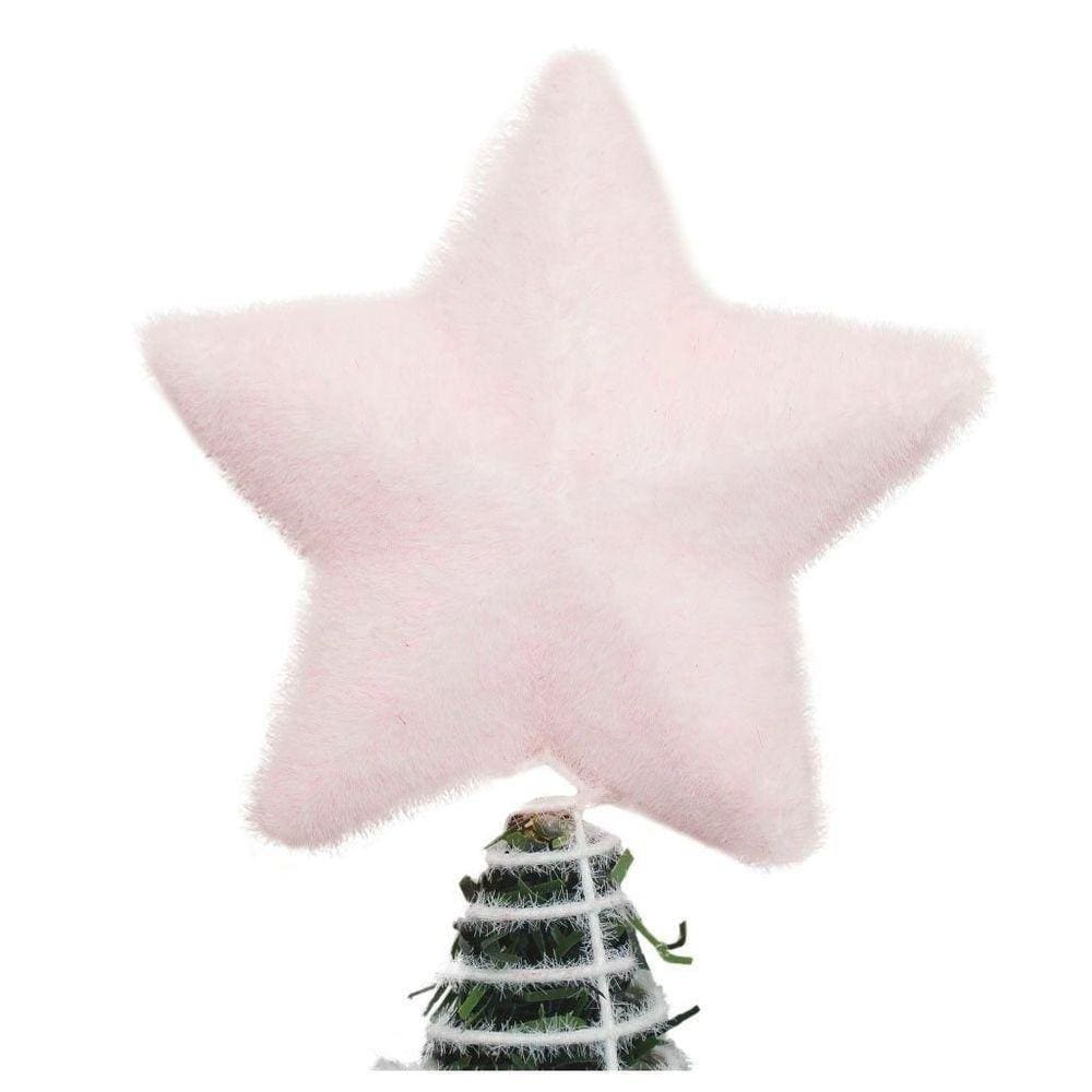 Ponteira De árvore Natal Estrela Rosa 12cm