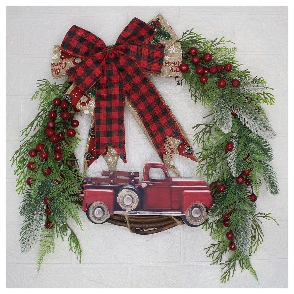 Guirlanda Natalina Enfeite De Porta Natal Carro 40cm