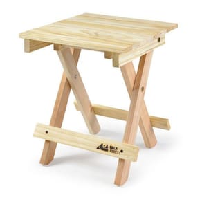 Kit 4 Banquetas Dobráveis de Madeira Maciça Walk Forest Bege