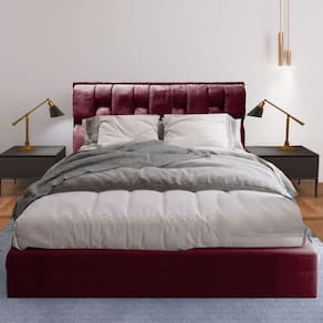 Cabeceira Cama Box Cherie Suede Moderna 140 Bordo