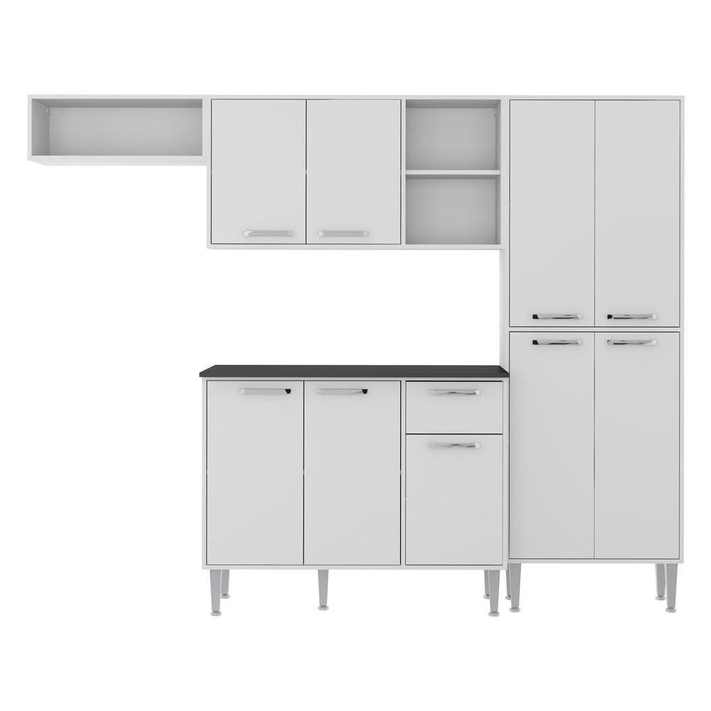 Armário de Cozinha Compacta com Tampo Coimbra Multimóveis Branco