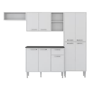 Armário de Cozinha Compacta com Tampo Coimbra Multimóveis Branco