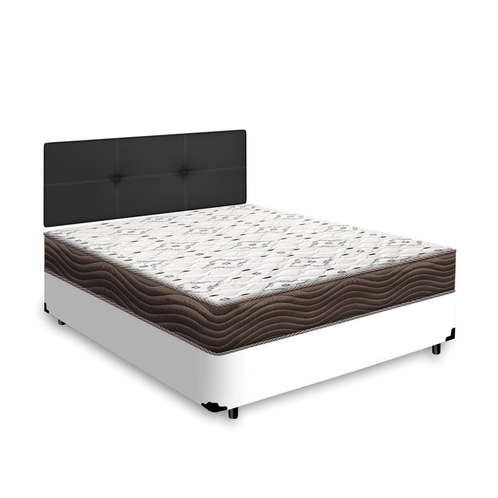 Cama Box + Cabeceira Iris + Colchão de Casal Ortobom D45 Iso 150 138cm