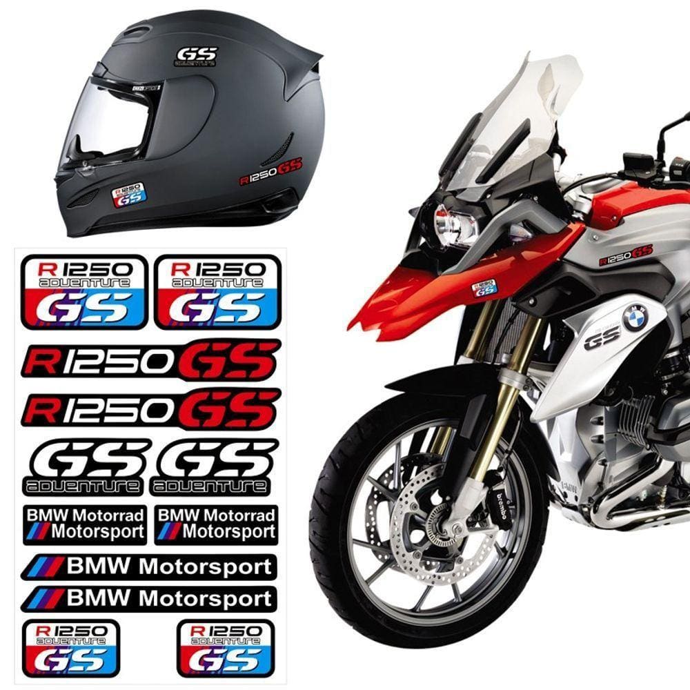 Kit Adesivo Moto Capacete Bmw R 1250 Gs Preto Cor Preto