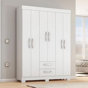 Guarda Roupa Solteiro 6 Portas 2 Gavetas Flex NT 6015 Notável Móveis