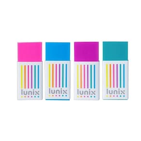 Kit 04 Borrachas Colorida Escolar Lunix - Tilibra