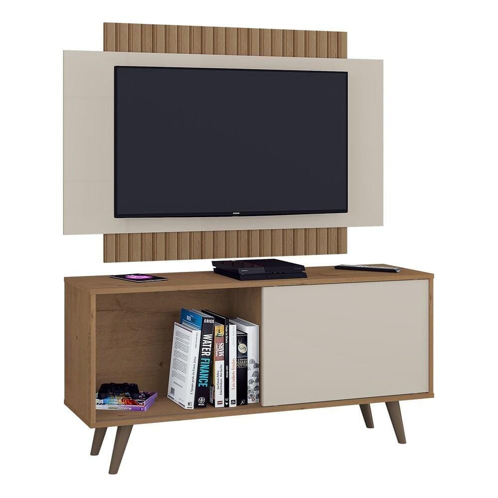Rack com Painel TV até 50" com Pés Retrô Multimóveis CR45219