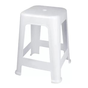 Banqueta de Plástico Branca Suporta até 120Kg - Mor