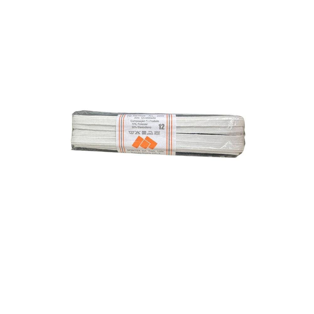 Elástico Chato N12- 0.6Mm Branco De 10 Metros-Kit 3Un