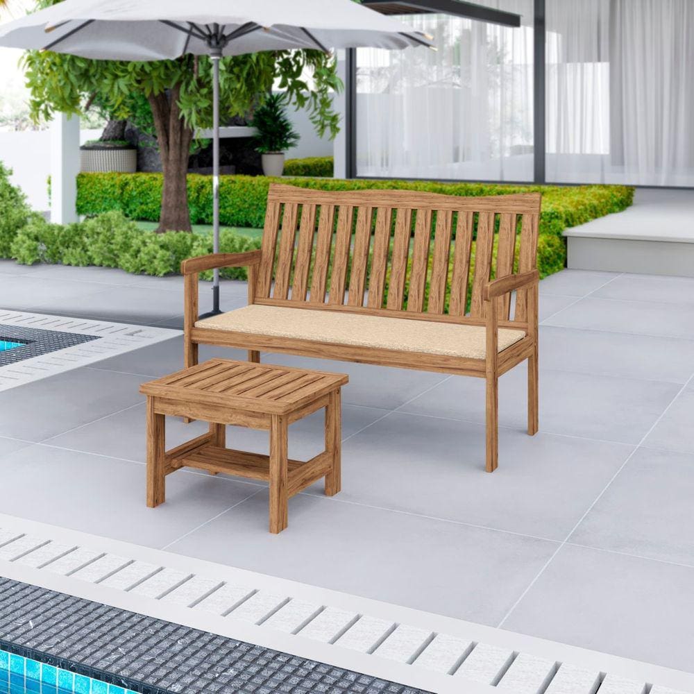 Conjunto para Jardim de Madeira Eucalipto Solaris com Almofada Yescasa Amadeirado