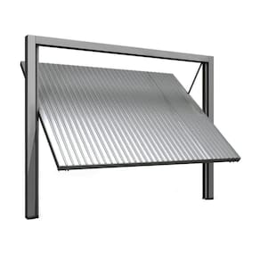 Portão Contrapeso de Aço Galvanizado com Chapa Frisada Sem Porta Auxiliar 220x240 Req:8,7 Cinza
