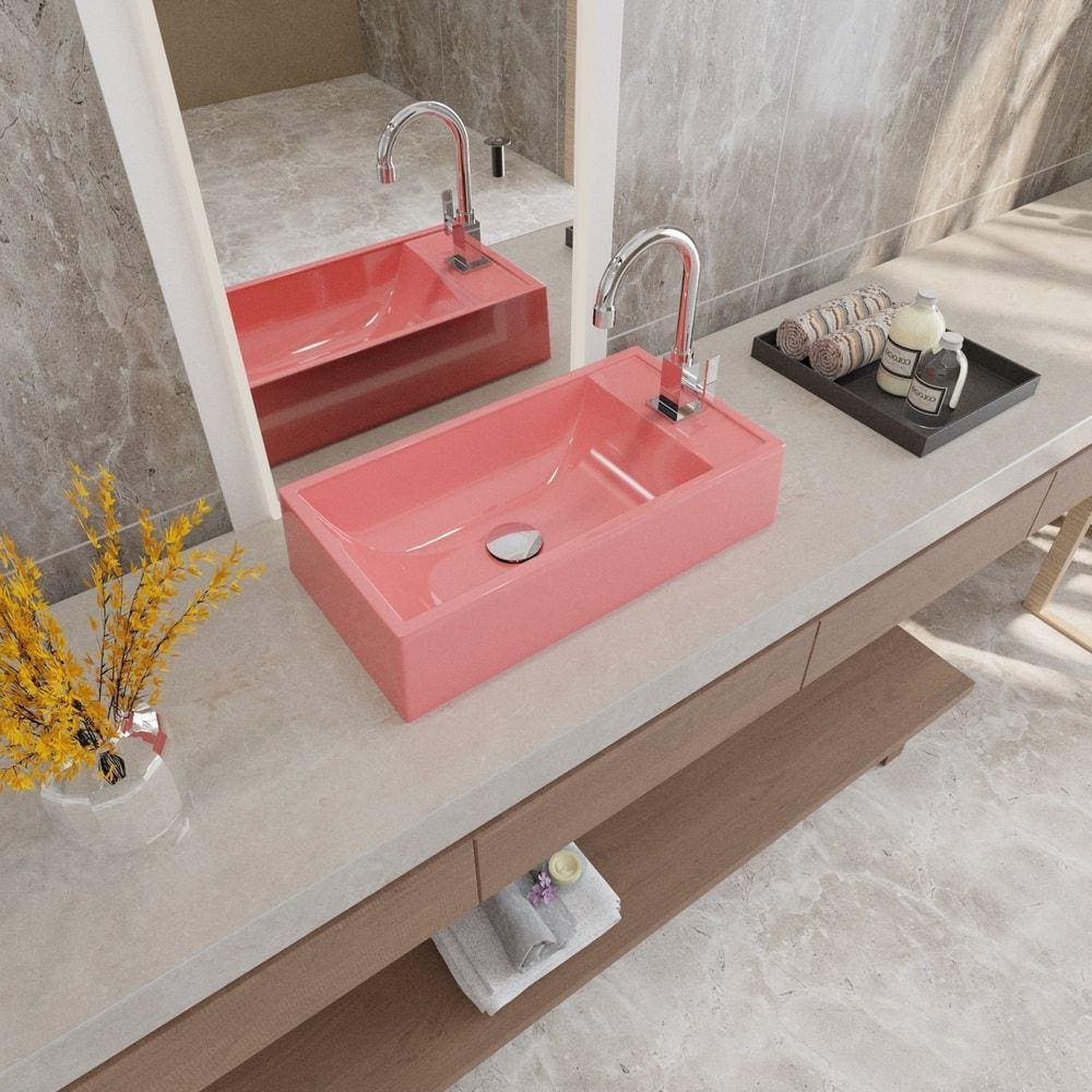 Cuba de Apoio para Banheiro Roma Rl545 Retangular Rosa