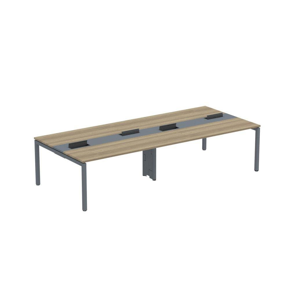 Mesa de Plataforma Dupla para 4 Pessoas Corporativa 160x140/4p Pdc16/14/4p Noce Naturalle/Grafito