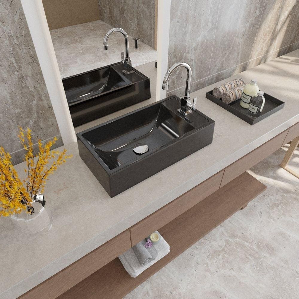 Kit Cuba Rl545 Roma com Válvula Click e Sifão e Flexível Preto