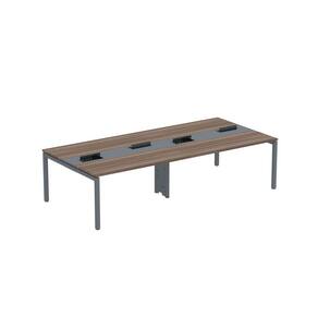 Mesa de Plataforma Dupla para 4 Pessoas Corporativa 150x140/4p Pdc15/14/4p Walnut/Grafito