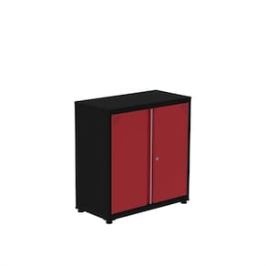 Armário de Aço para Escritório 2 Portas Ap406sl Preto/Vermelho