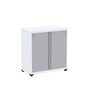 Armário de Aço para Escritório 2 Portas Ap406sl Branco/Cinza