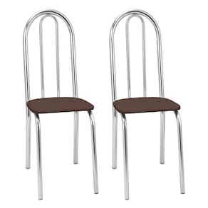Kit 2 Cadeiras para Cozinha Cc55 - A109 Cromado/Marrom