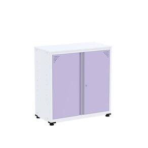 Armário de Aço para Escritório 2 Portas Ap406sl Branco/Lilás