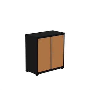 Armário de Aço para Escritório 2 Portas Ap406sl Preto/Laranja picasso