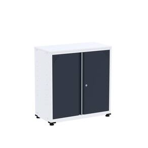 Armário de Aço para Escritório 2 Portas Ap406sl Branco/Azul Delrei