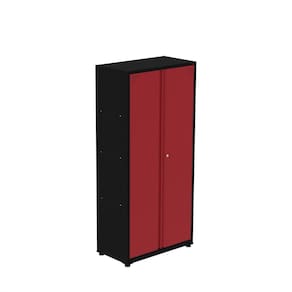 Armário de Aço 2 Portas 3 Prateleiras Ap408sl Preto/Vermelho
