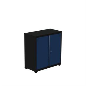 Armário de Aço para Escritório 2 Portas Ap406sl Preto/Azul Delrei