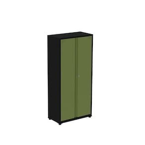 Armário de Aço 2 Portas 3 Prateleiras Ap408sl Preto/Verde Miró