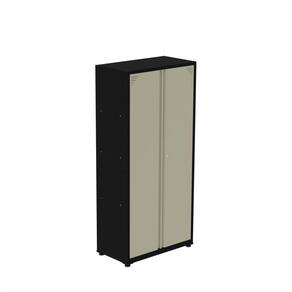 Armário de Aço 2 Portas 3 Prateleiras Ap408sl Preto/Brege