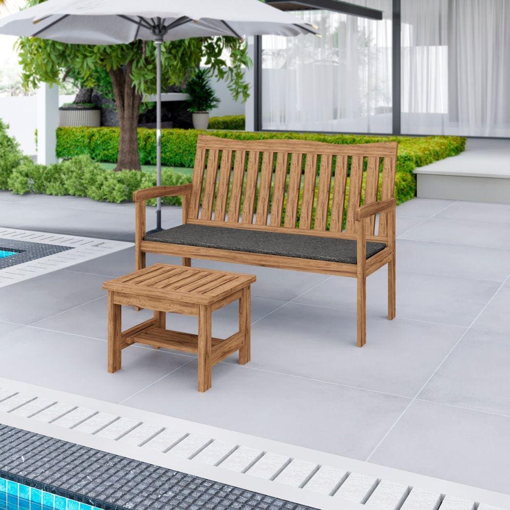 Conjunto para Jardim de Madeira Eucalipto Solaris com Almofada Yescasa Amadeirado