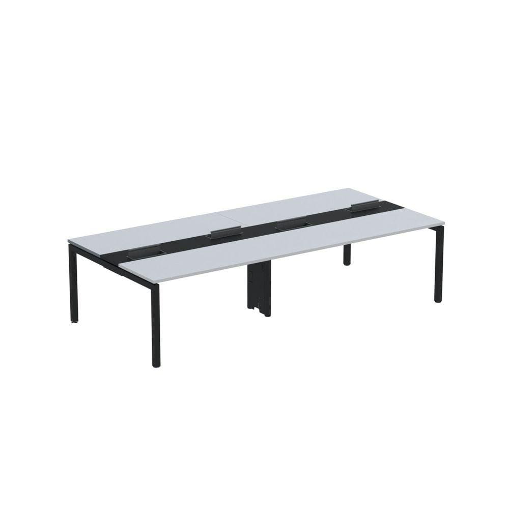 Mesa de Plataforma Dupla para 4 Pessoas Corporativa 150x140/4p Pdc15/14/4p Cinza/Preto