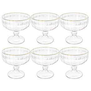 Taça de Sobremesa em Cristal Imperial Fio de Ouro 200mL 6 peças - Lyor