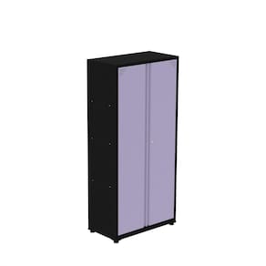 Armário de Aço 2 Portas 3 Prateleiras Ap408sl Preto/Lilás