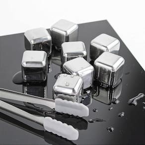 Cubos De Gelo Aço Inox Whisky Drinks Kit 8 Un