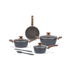 Jogo de Panelas Indução 6 Pçs Pro-Ceramic Premium Marble Wood Brinox
