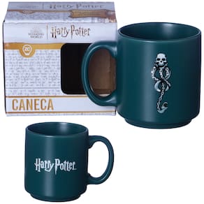 Mini Caneca Dark Mark Marca Negra Lord Voldemort Verde Café Expresso Empilhável Cerâmica 100ML Oficial Harry Potter