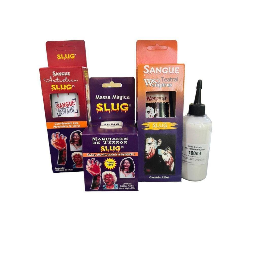 Kit Completo De Maquiagem Artística De Terror Slug 4 Itens